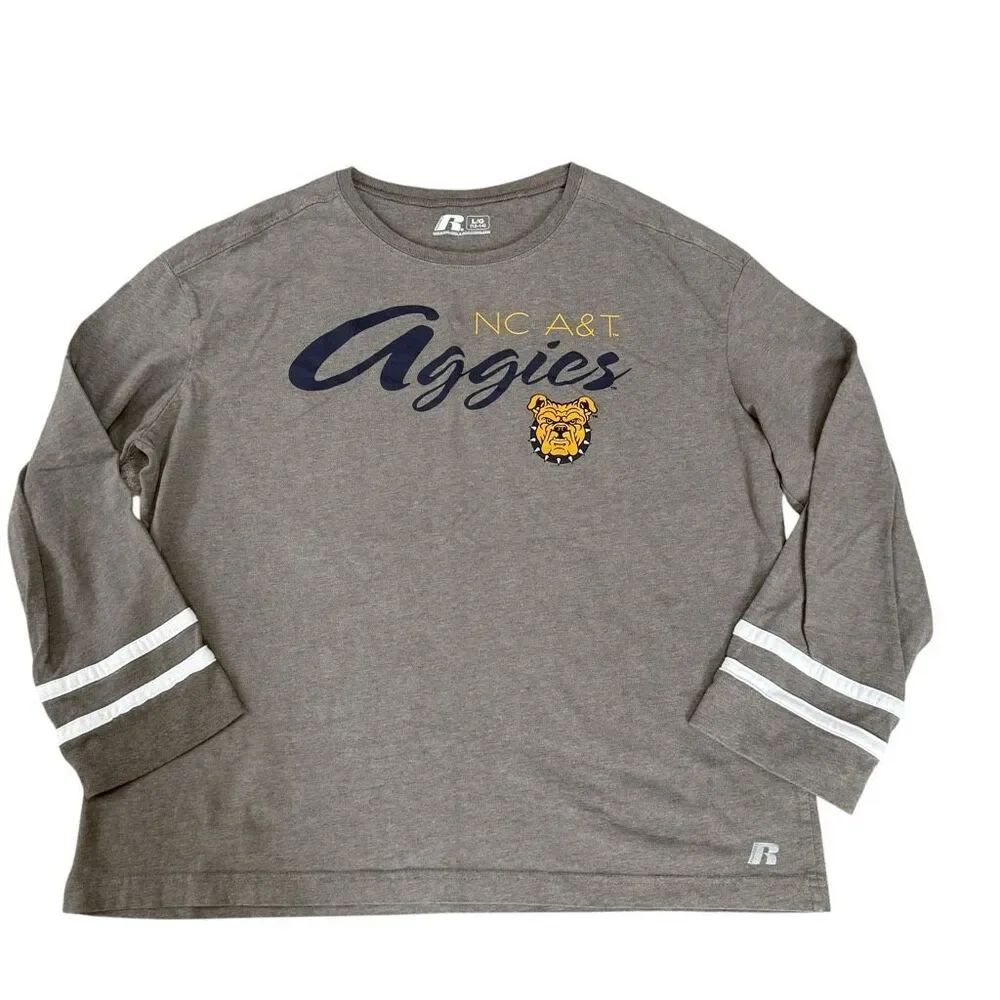 Russell Athletic NC A&T Aggies Women’s Large Gray Long Sleeve Graphic Tee NCAA